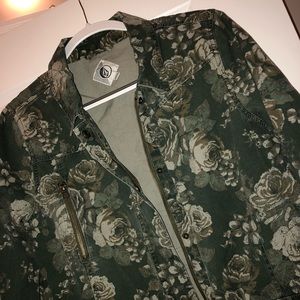 Volcom floral army green coat / jacket